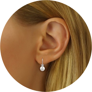 12548 Stříbrné náušnice s bílou Swarovski® Perlou 35037W+
